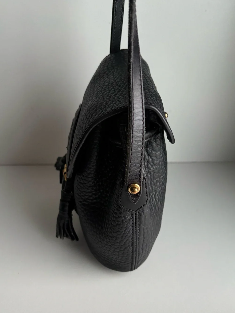 Dooney & Bourke awl Black Leather Mini Drawstring Buckle Bag - Picture 5 of 16